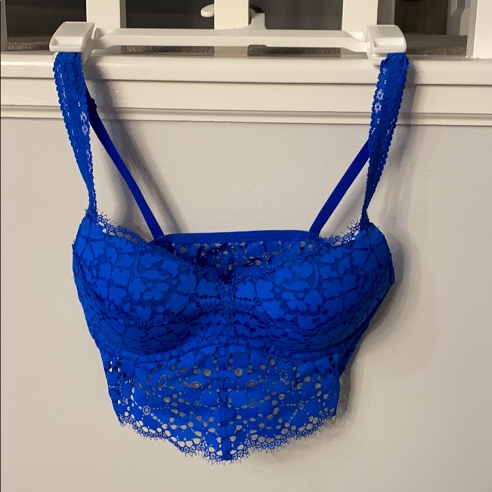 PINK Push up bralette, royal blue in color